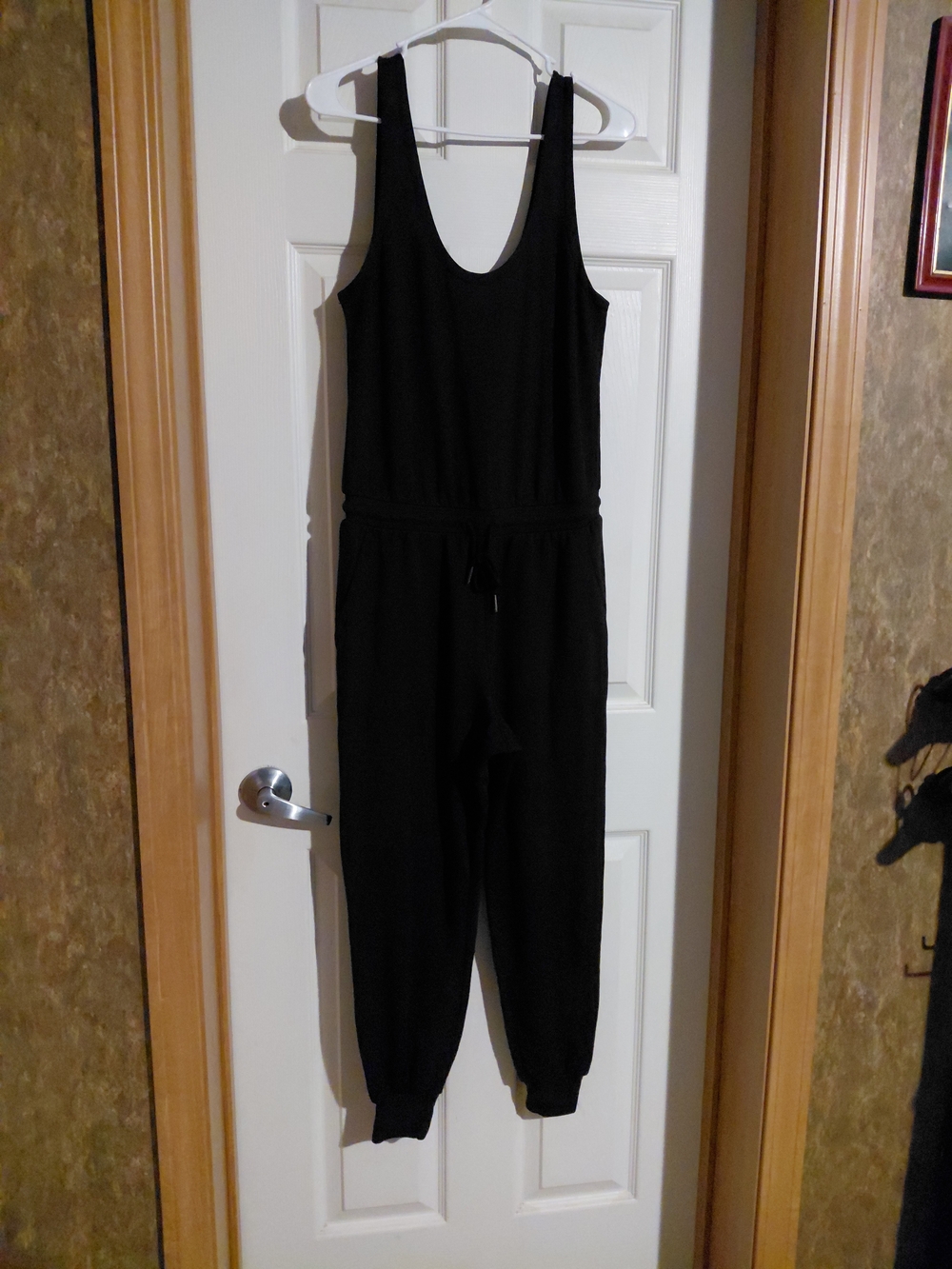 Athleta Black Sleeveless Drawstring Jumpsuit
